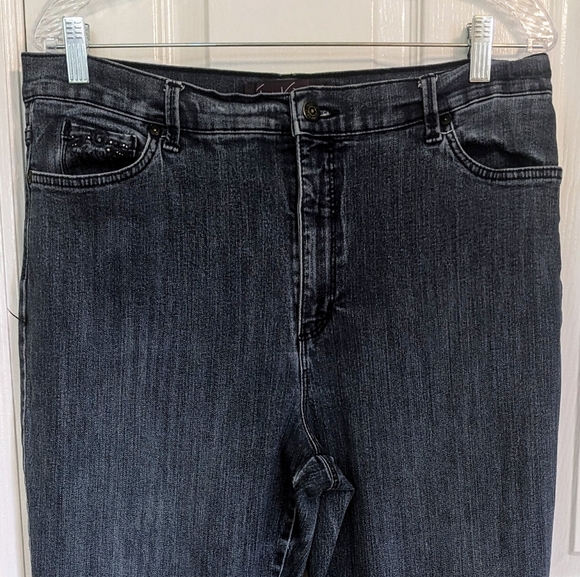 Gloria Vanderbilt Amanda Straight Leg Blue Demin Jeans Size 14 Missy - Picture 3 of 12